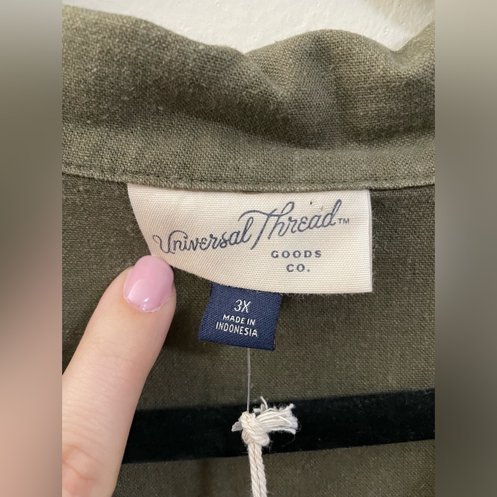 NWT Universal Thread Linen Blend Summer Romper in army green‎ - 3X - Picture 12 of 17